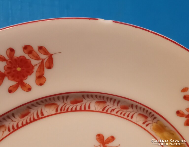 2 Herendi süteményes tányér , tégla színű Apponyi mintával