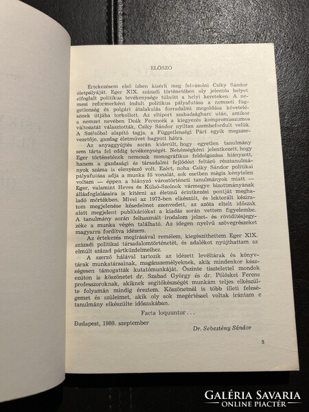 Sebestény Sándor: Csiky Sándor életpályája (1805–1892). Pölöskei Ferenc részére dedikált