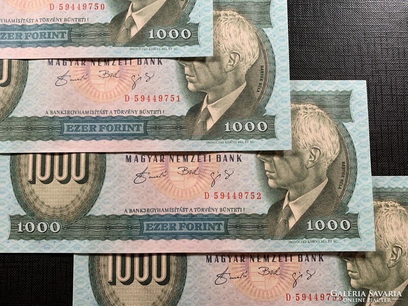 ***  GYÖNYÖRŰ 4-es sorszámkövető 1992-es “D” 1000 forint EF+ ***
