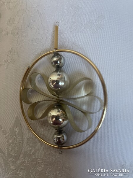 Gyönyörű régi gablonz karácsonyfa dísz nagy méret.