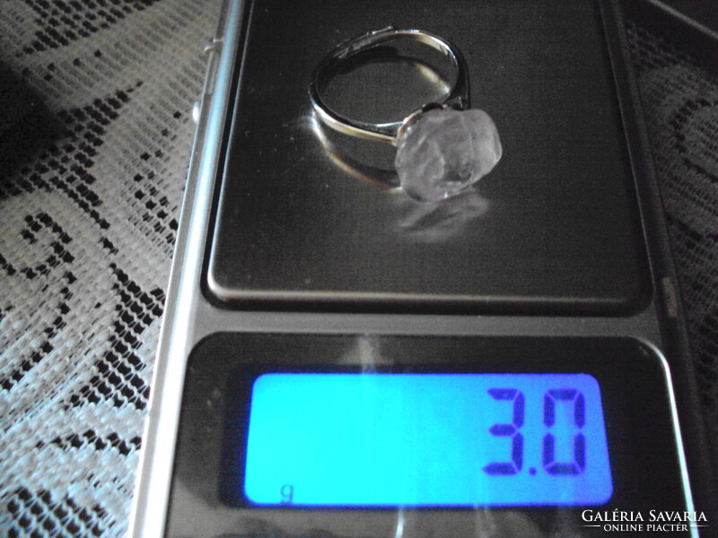 Ezüst gyűrű ametiszt rózsával  állítható méret