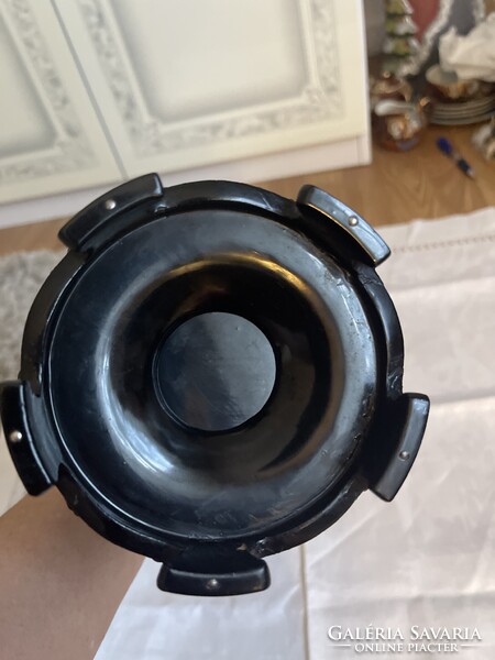 Nagyonszép Kinai kézzel festett  lakk fa váza, nagy.