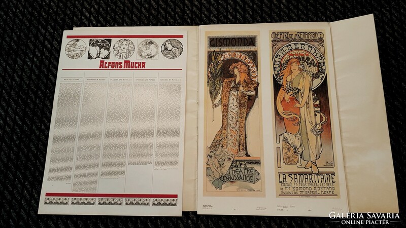 60x43cm 10 darabos Alfons Mucha plakát szett  reprodukció
