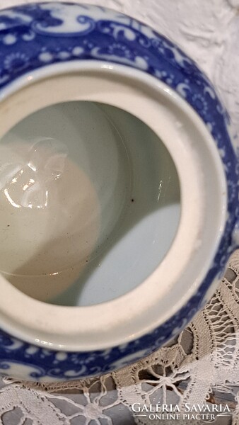 Japán cseresznyevirágos porcelán cukortartó