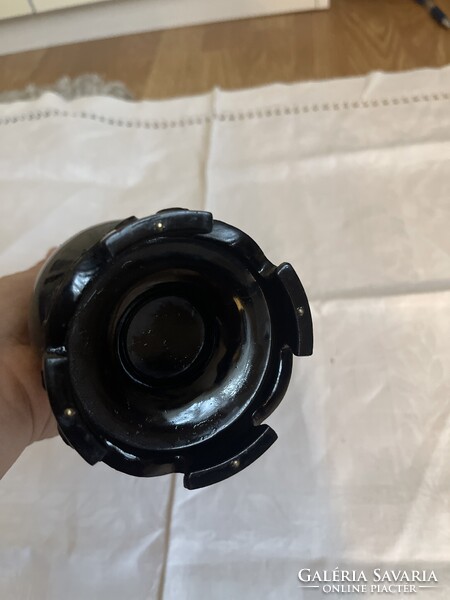 Nagyonszép Kinai kézzel festett  lakk fa váza, nagy.