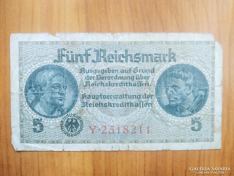 Németország, 5 Márka, Fünf Reichsmark, 1940