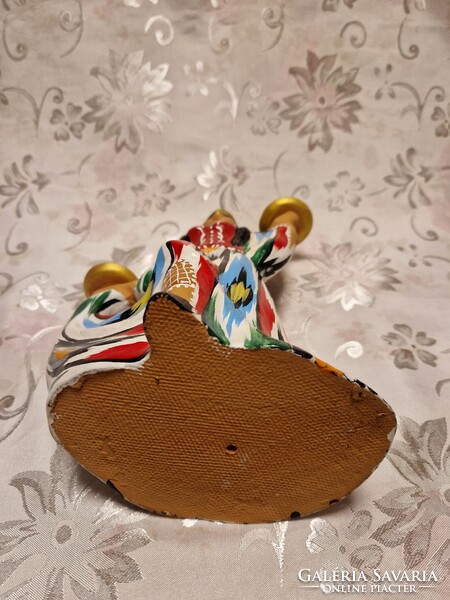 Üzbegisztáni népviseletes szépség kerámia gyertyatartó 24 cm