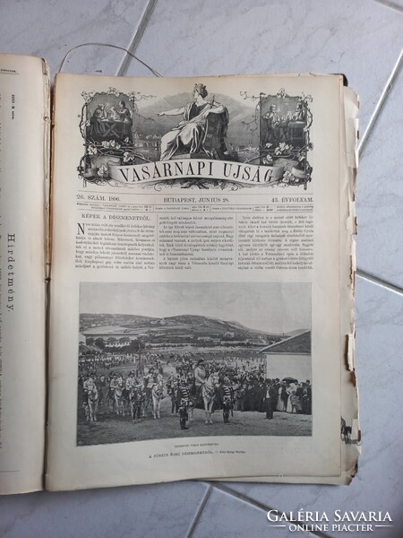 Antik Vasárnapi Újság 2-26.sz. kötésben 1896 - Milleniumi kiállítás-Yacht-raj, Ferencz Ferdinánd stb