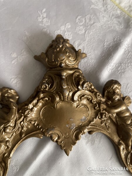 Álomszép barokk puttós fém tükör vagy képkeret, nagy.