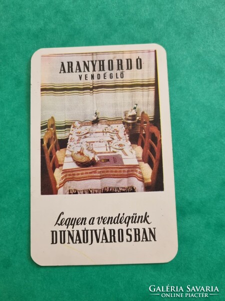 DUNA VIDÉKI VENDÉGLÁTÓ VÁLLALAT  1973. évi kártyanaptár ARANYHORDÓ VENDÉGLŐ DUNAÚJVÁROS