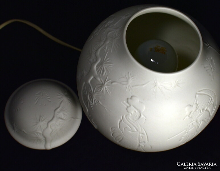 RITKASÁG ! JAPÁN MINTÁS HERENDI PORCELÁN GÖMB LÁMPA