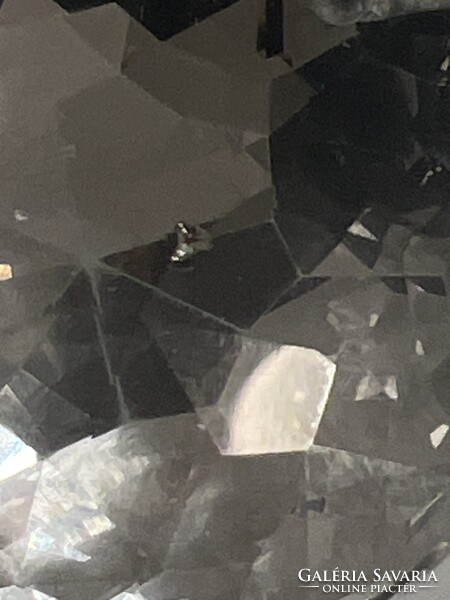 Hatalmas csiszolt kristály medálos nyaklánc, medál 4,8 cm átmérőjű