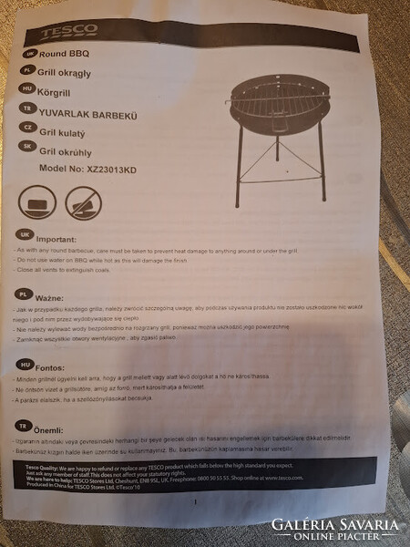 Kerti grill - 33 centi átmérőjű