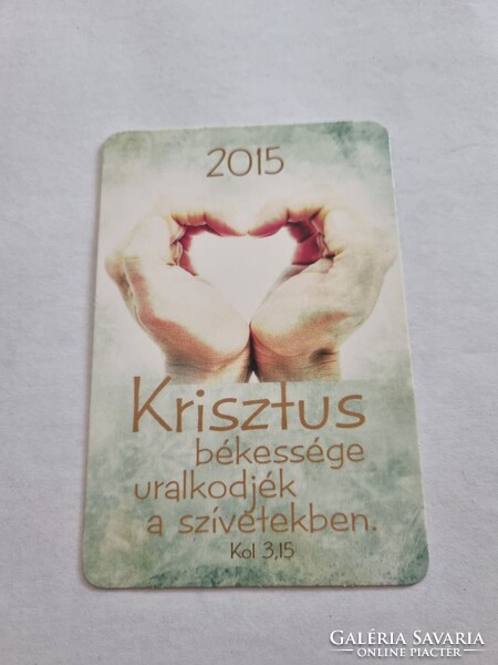 12kosar Bibliai termékek kiadójának  2015. évi vallási kártyanaptára - Krisztus békessége uralkodjék