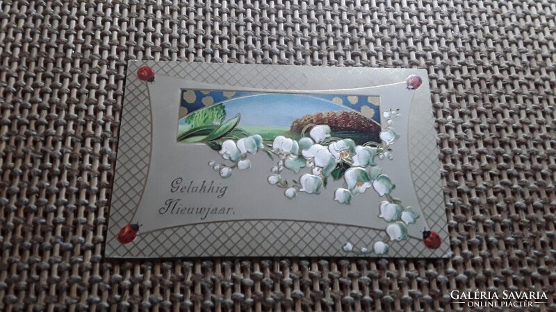 Antik dombornyomott Üdvözlő képeslap. 1911.