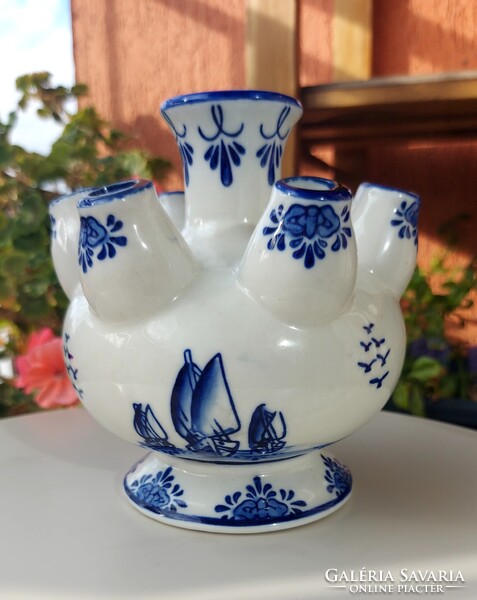 Delft kék-fehér tulipán, virág váza