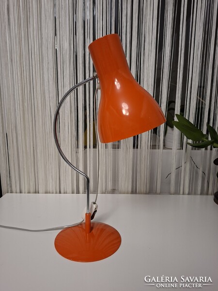 Mid century Josef Hurka - Napako narancssárga fém íróasztali lámpa asztalilámpa