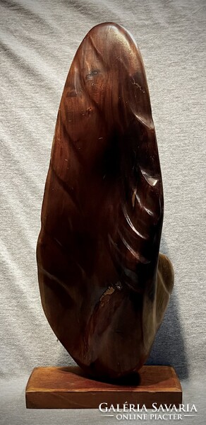 Nagyméretű régi  art deco fa szobor ! Anya gyermekével .