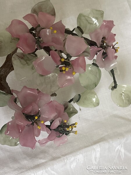 Nagyon szép Keleti üveg virág kerámia kaspóban