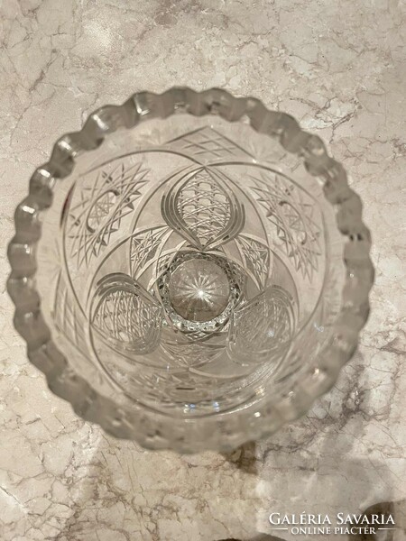 Kristály váza 20 cm magas, hibátlan vitrin állapotban