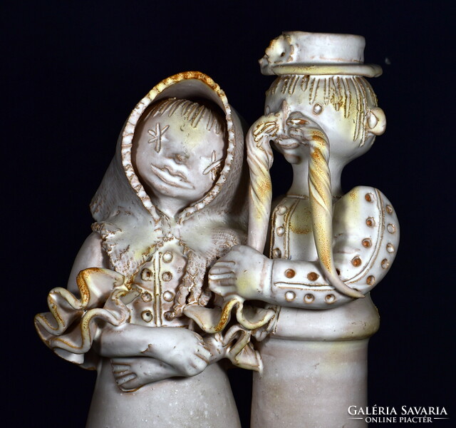 Kovács Éva (1938-2017) MENYECSKE ÉS LEGÉNY PÁR ... NAGY MÉRET !