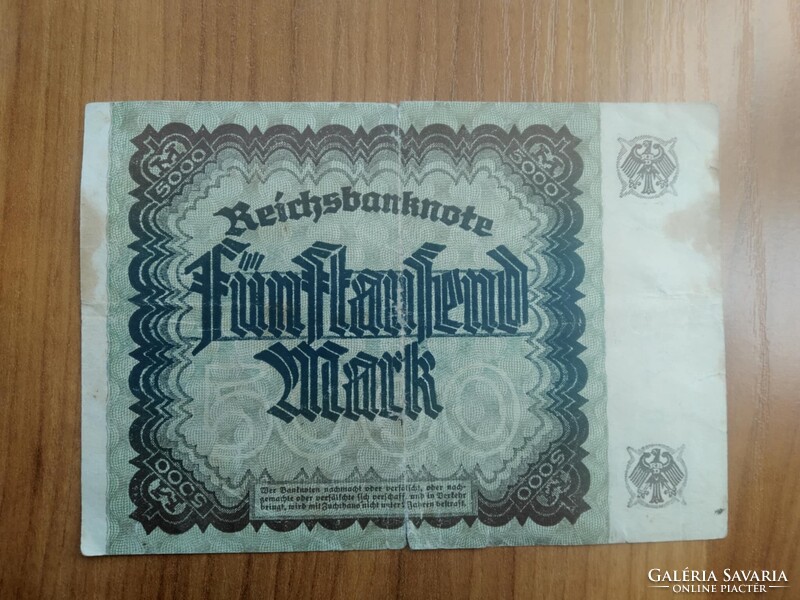 Németország, 5000 Márka,Fünftausend Mark, 1922