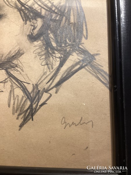 Gráber Margit ( 1895 - 1993 ) . Gyereket ábrázoló arcképe .