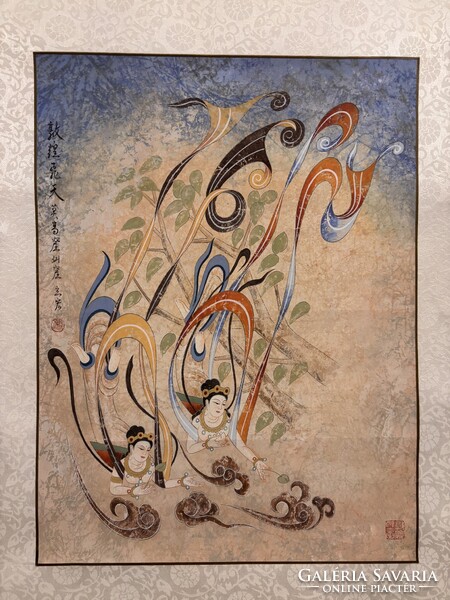 Kínai selyemkép tekercs NAGY MÉRET!