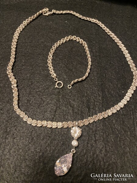 Ezüst szett kristállyal  925