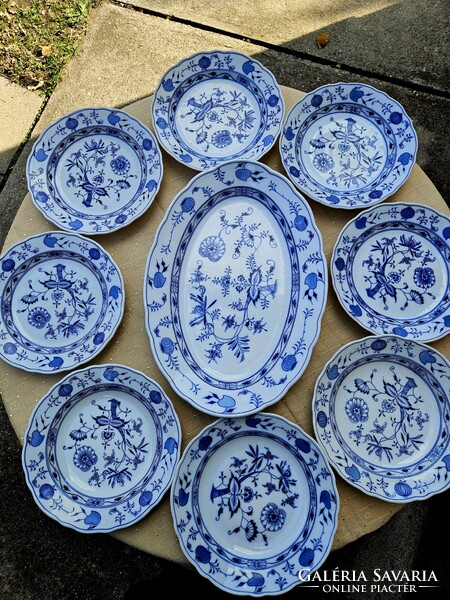 Meisseni pecsenyés plusz tányérok kobaldkék színben