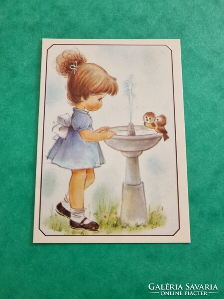 Kislány madarakkal 2004. évi kártyanaptár