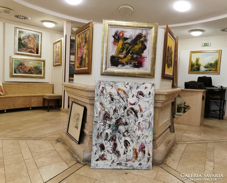 Baján Ildikó festmény 50 x 50 cm. Időtlenség.