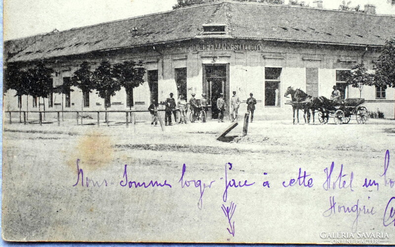 Kevevára (Dél-Bánság) - Hoffmann szálloda - antik  fotó képeslap 1919