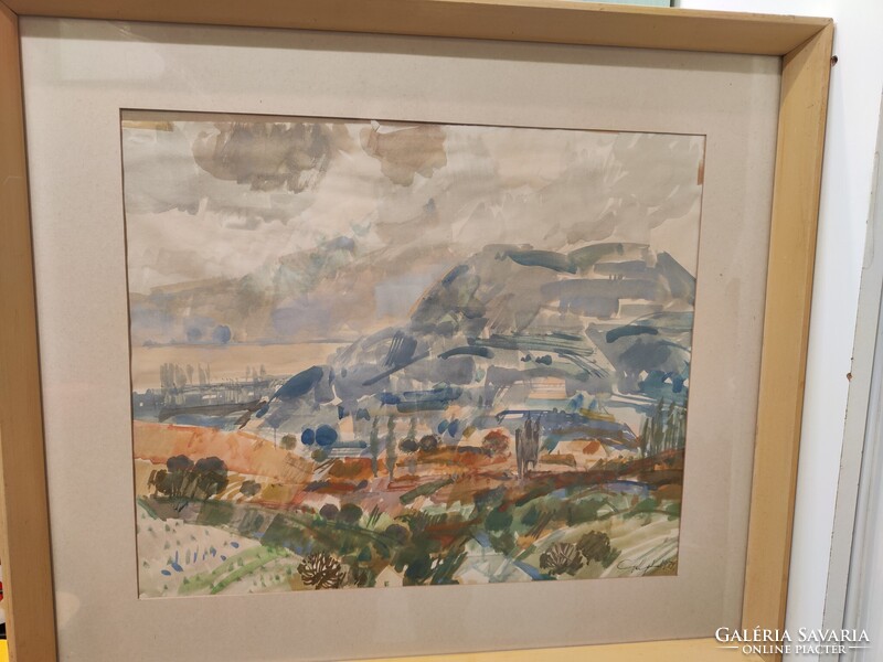 Gulyás Dénes Balaton Akvarell 1979