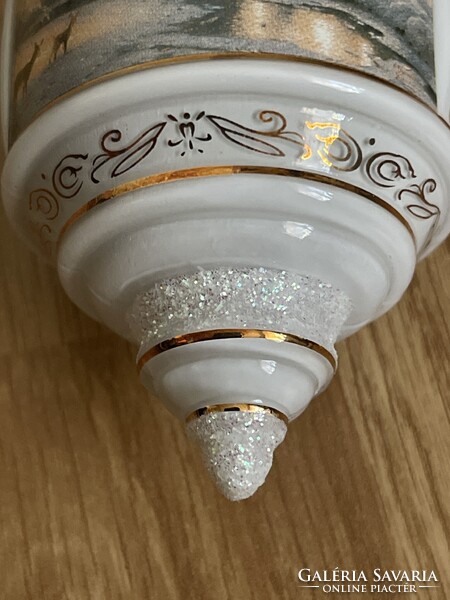 Gyönyörű fehér színű,  üveg karácsonyfa dísz, nem volt használva.