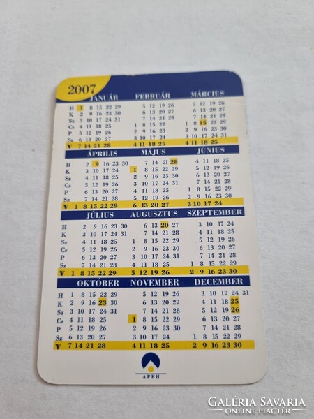 APEH Közép-magyarországi Regionális Igazgatóság  2007. évi kártyanaptár