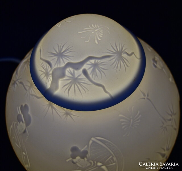 RITKASÁG ! JAPÁN MINTÁS HERENDI PORCELÁN GÖMB LÁMPA