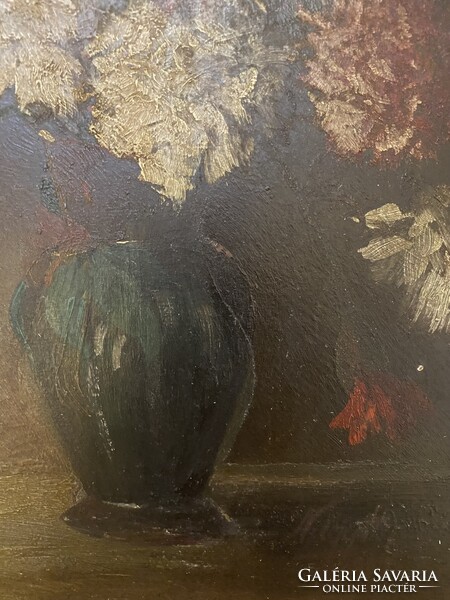 Virágcsendélet - olaj, karton