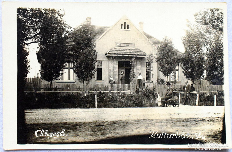 Algyő - Kulturház, Népház, Földműves szövetség köre , Algyői ifjusági egyesület- régi képeslap 1938