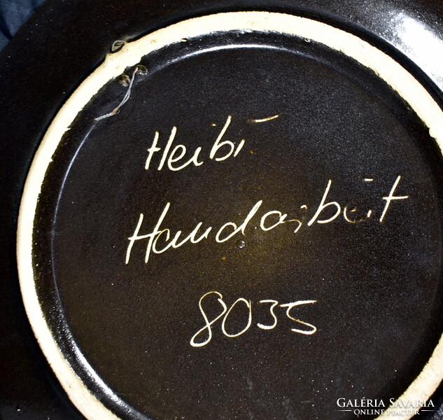 RETRÓ ABSZTAKT MINTÁS NÉMET KERÁMIA FALI DÍSZTÁL