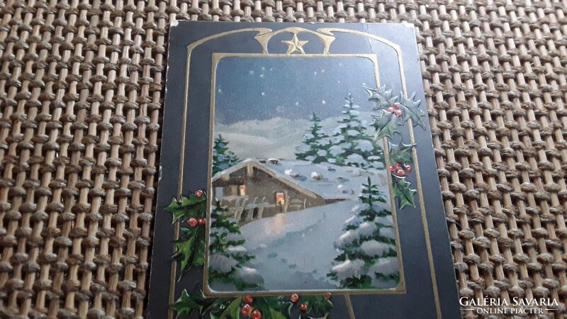 Antik dombornyomott Üdvözlő képeslap. 1900as évek elejéről.