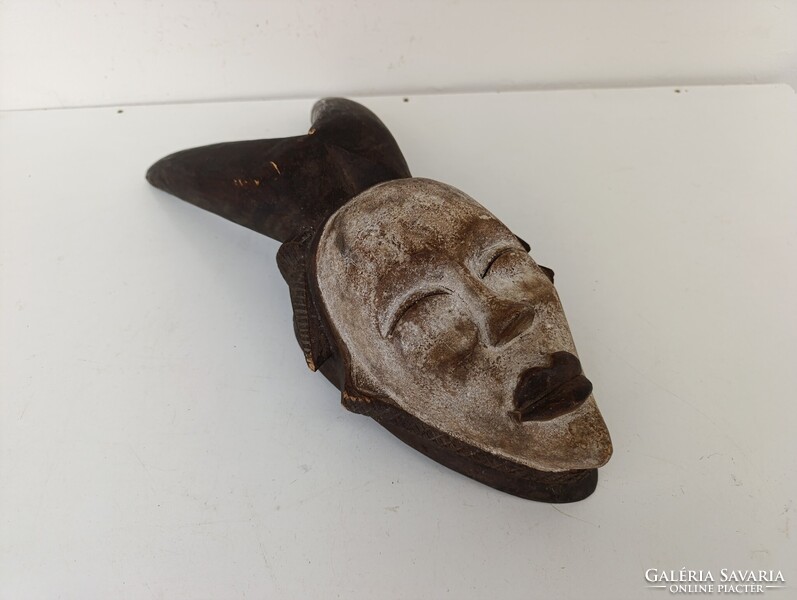 Afrikai maszk antik antilop patinás fa Kwele népcsoport Gabon africká maska D805 611 5602