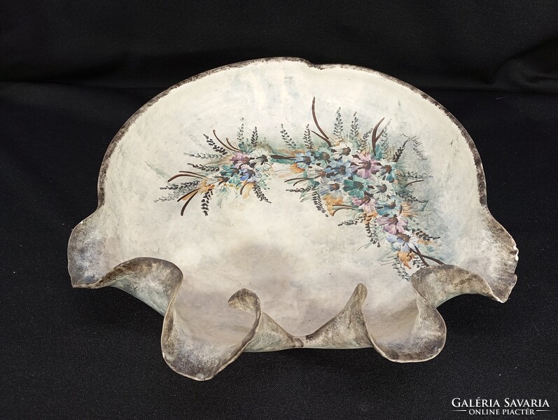 Művészi szignált porcelán tál 37 cm