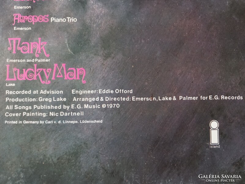 Emerson Lake and Palmer. ELP 1970.  Lp. D.(PINK ISLAND)
