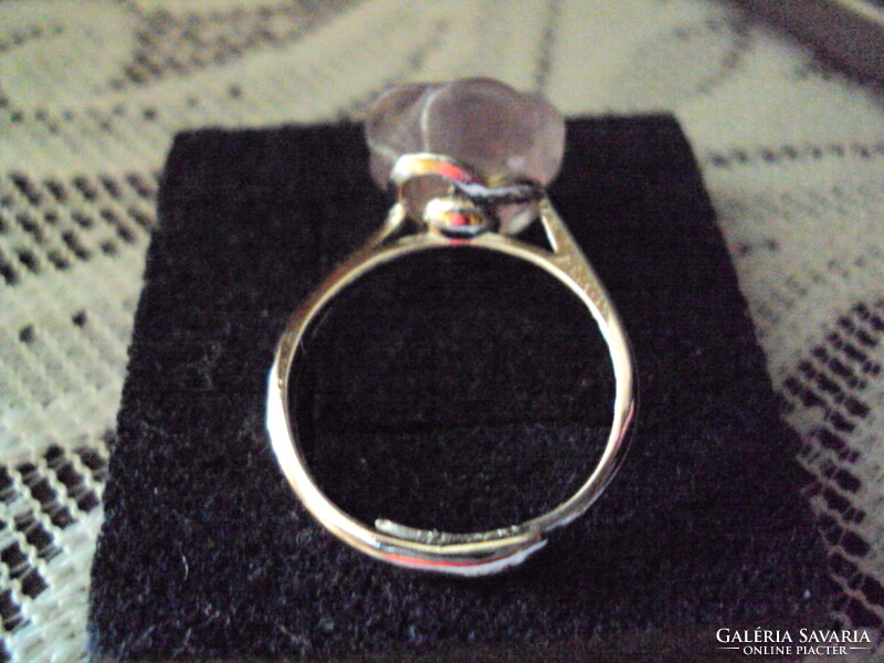 Ezüst gyűrű ametiszt rózsával  állítható méret