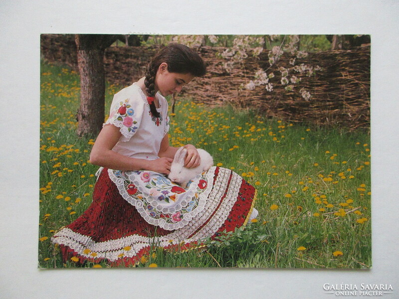 1990. Magyar folklór, népviselet, Húsvéti üdvözlőlap (38)