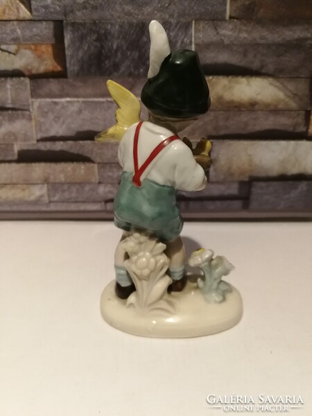 Porcelán fiú madarakkal Fasold & Stauch!