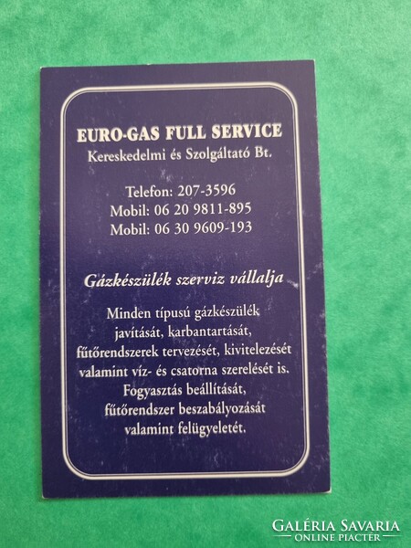 EURO-GAS FULL SERVICE Kereskedelmi és Szolgáltató Bt. 2002. évi kártyanaptár
