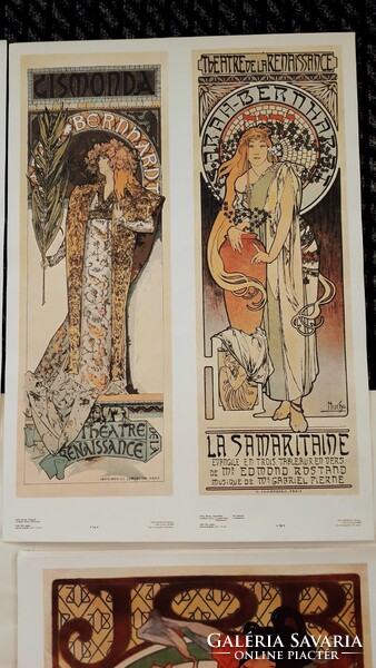 60x43cm 10 darabos Alfons Mucha plakát szett  reprodukció