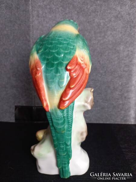 Herendi nagy porcelán papagáj, jelzett, hibátlan